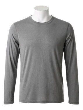 ExOfficio Mens L Gray Long Sleeve Performance Shirt Travel Hiking Quick Dry